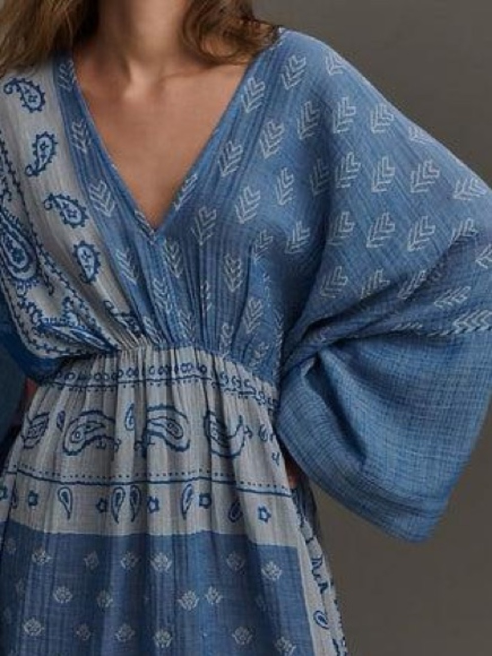 Anthropologie Long Sleeve Gauze Maxi Dress